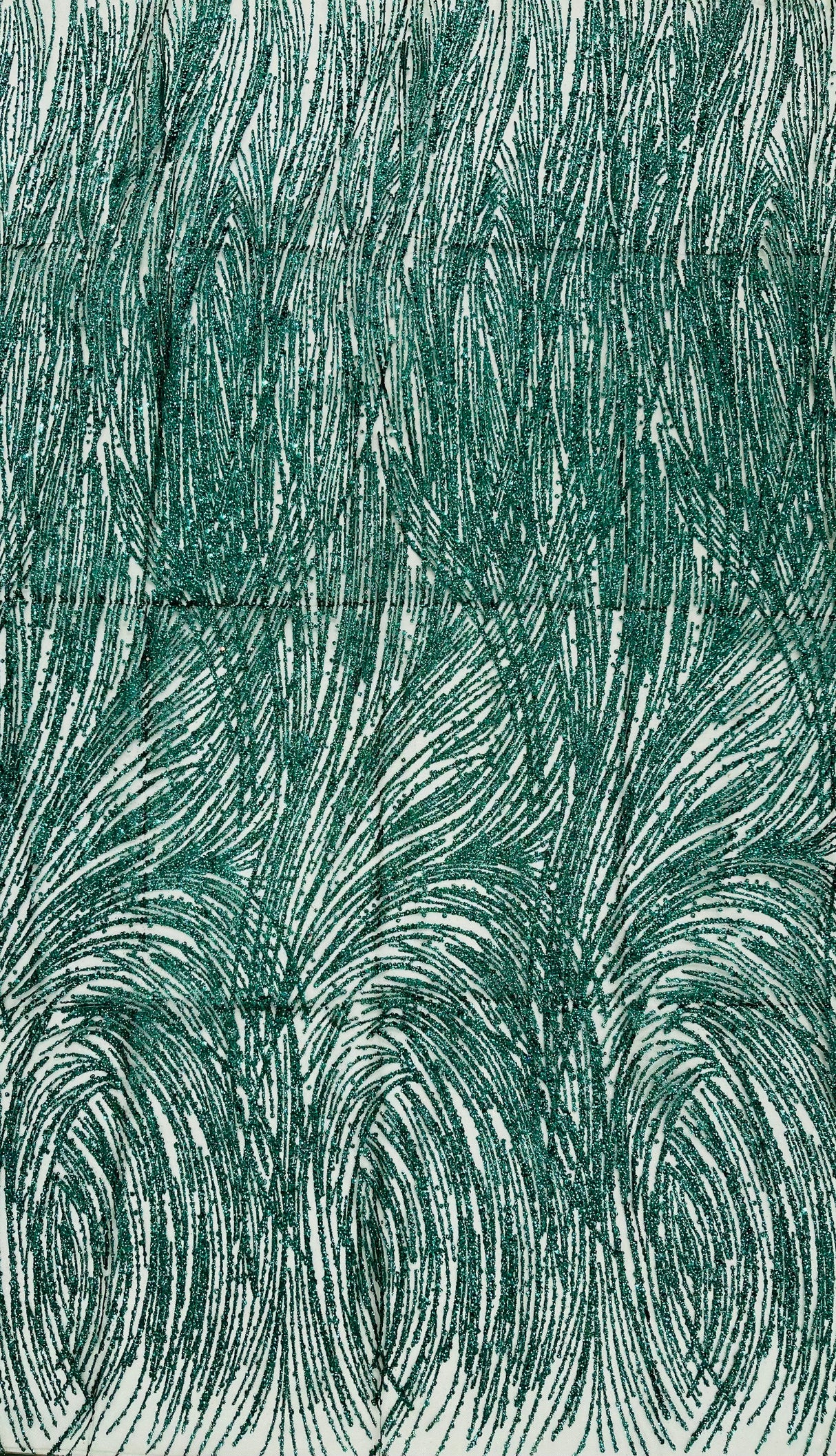 Shell Glitter Design Mesh Lace Fabric - Glitter Shell Pattern, 54" Width (1 Yard)
