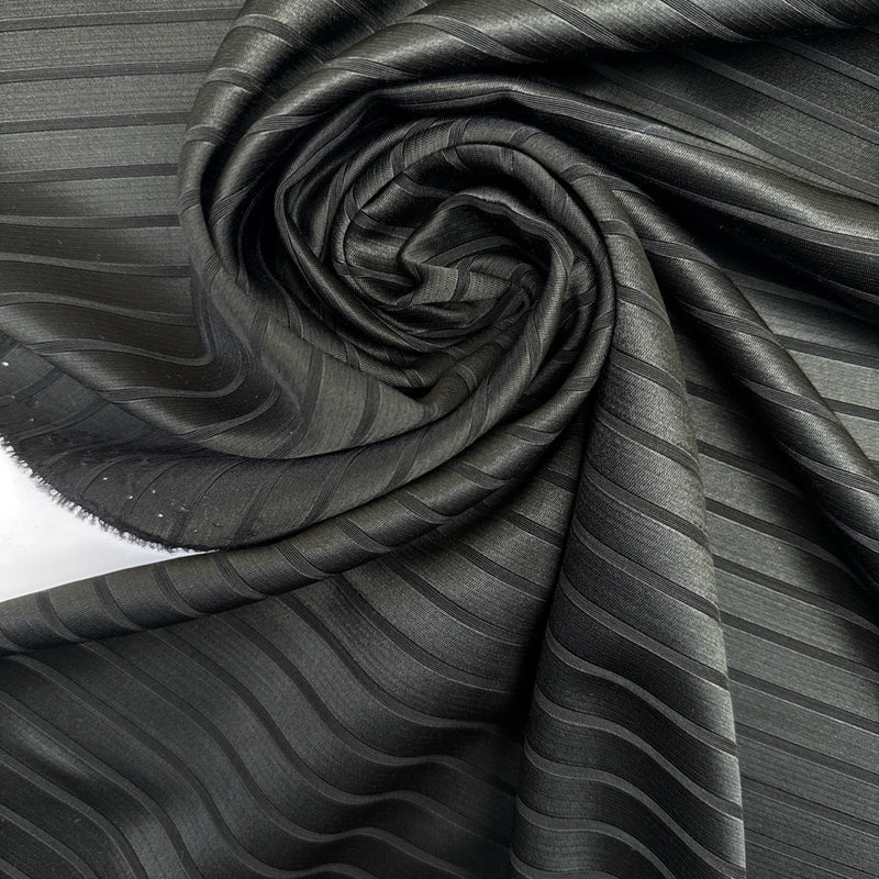 Black Jacquard Wool Fabric TR-758