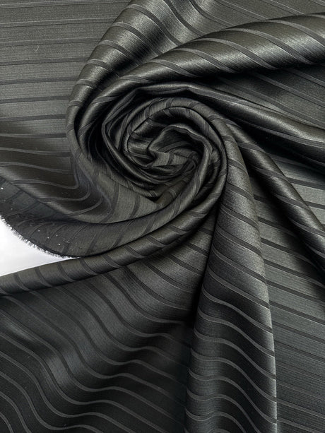 Black Jacquard Wool Fabric TR-758