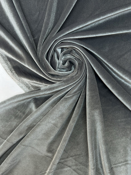 Gray Velour Knitted Fabric