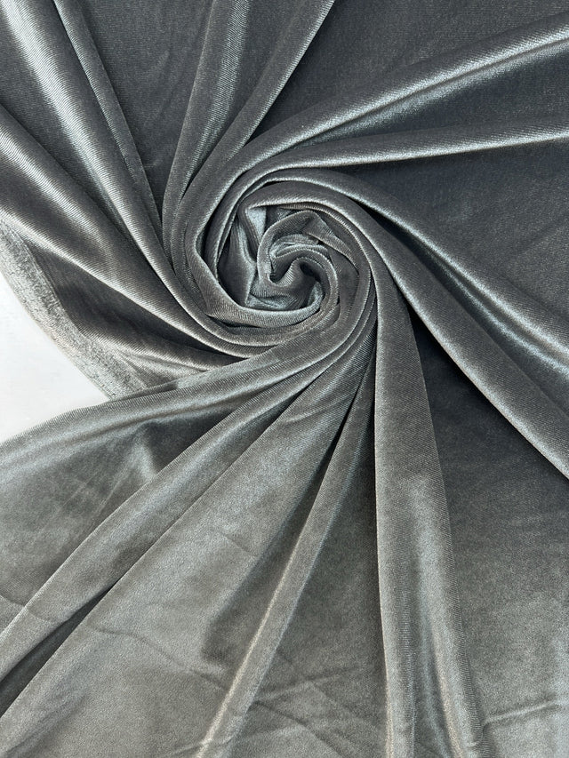 Gray Velour Knitted Fabric