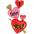 Foil Balloon Special Delivery I Love You Hearts