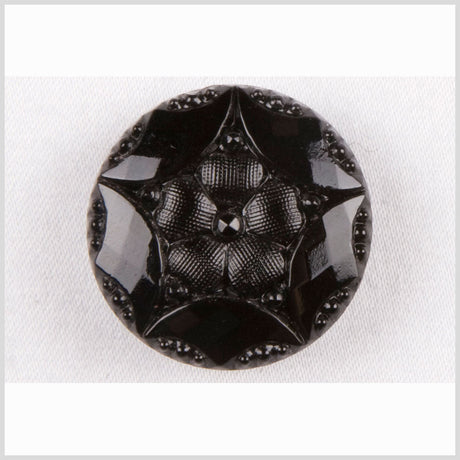 Black Glass Button - 36L/23mm