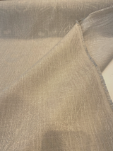 Cream Peacock Feather Finch Polyester Fabric - Linen Damask Jacquard, 55" Width, 13.75" Horizontal Repeat, 11.5" Vertical Repeat (1 Yard)