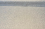 Cream Peacock Feather Finch Polyester Fabric - Linen Damask Jacquard, 55" Width, 13.75" Horizontal Repeat, 11.5" Vertical Repeat (1 Yard)