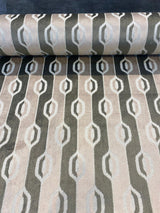 Belgian Velvet Paxton Fawn Beige Stripe Upholstery Fabric - Fawn Beige, Ogee Stripe, 54" Width (1 Yard)