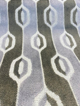Paxton Belgian Velvet Upholstery Fabric - Platinum Silver Ogee Stripe, 54" Width (1 Yard)
