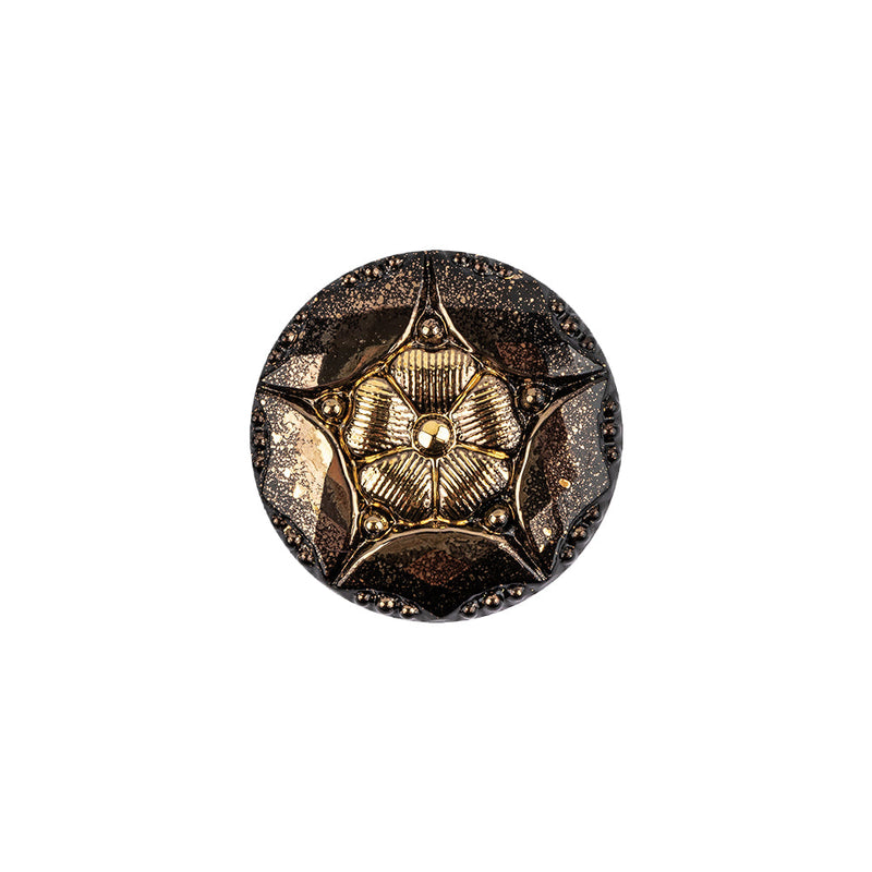 Gold Shaded Glass Button - 28L/18mm