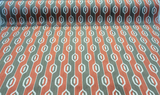 Paxton Bittersweet Belgian Velvet Fabric - Brick Rust, Taupe, Dark Taupe Ogee Stripe, 54" Width (By The Yard)