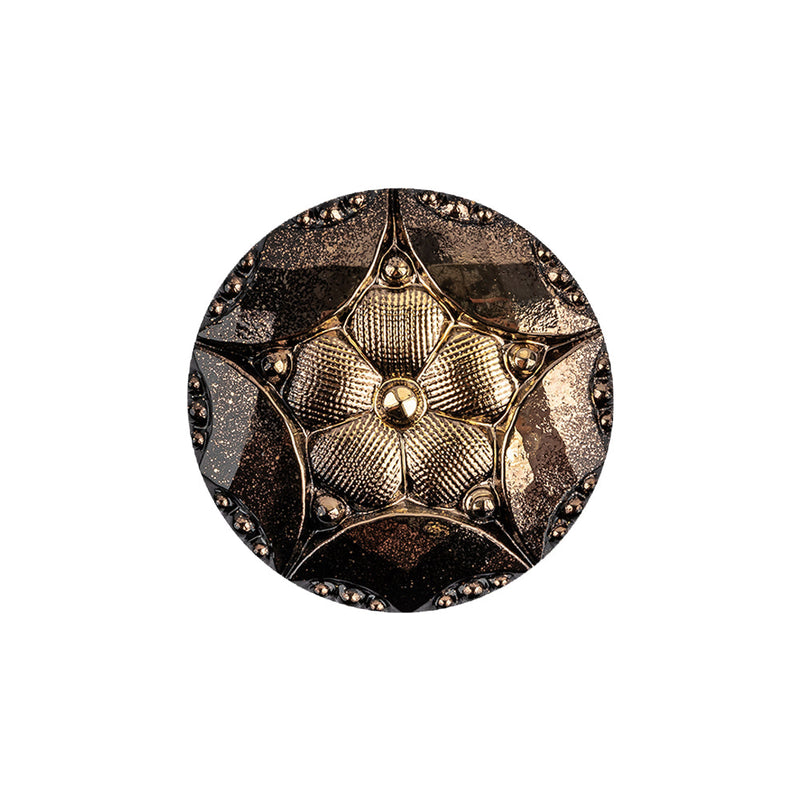 Gold Shaded Glass Button - 36L/23mm