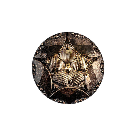 Gold Shaded Glass Button - 36L/23mm