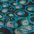 Mesh Sequin Hologram Fabric 50" Black Turquoise