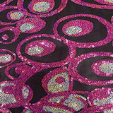 Mesh Sequin Hologram Fabric 50" Black Turquoise
