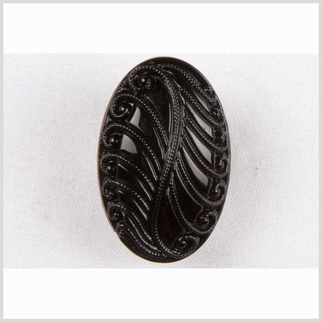Black Glass Button - 36L/23mm