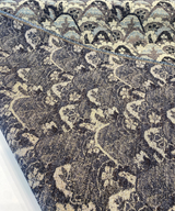 Stark Landscape Blue Chenille Tapestry Fabric - Navy Blue, Light Blue, Beige, 54" Width (By The Yard)