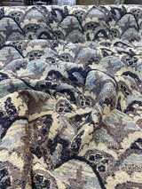 Stark Landscape Blue Chenille Tapestry Fabric - Navy Blue, Light Blue, Beige, 54" Width (By The Yard)