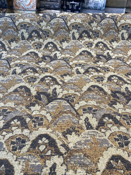 Stark Pecan Graystone Chenille Tapestry Fabric - Pecan, Beige, Charcoal, Gray, 54" Width (By The Yard)