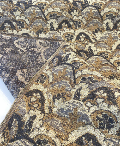 Stark Pecan Graystone Chenille Tapestry Fabric - Pecan, Beige, Charcoal, Gray, 54" Width (By The Yard)