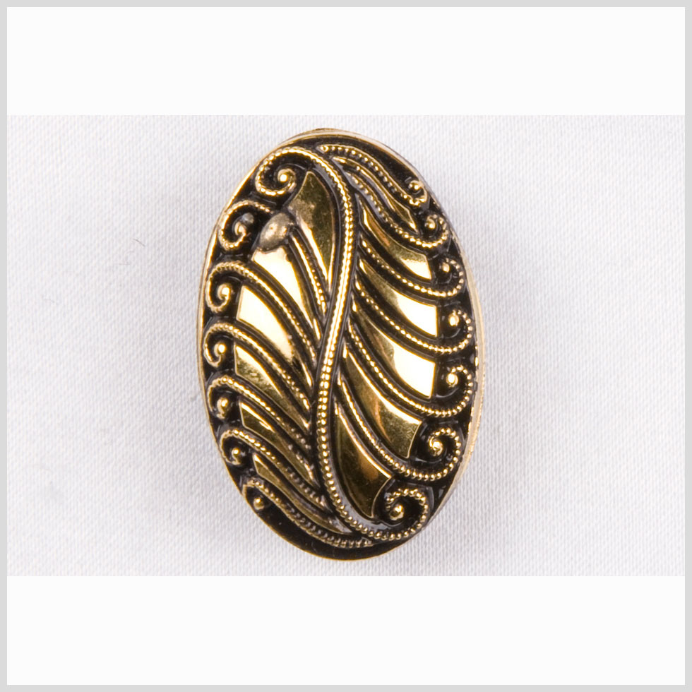 Black/Gold Glass Button - 24L/15mm