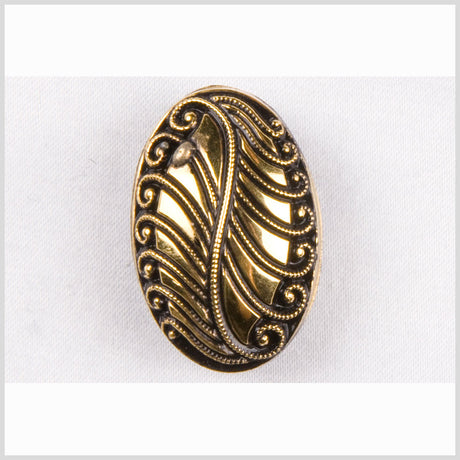 Black/Gold Glass Button - 24L/15mm