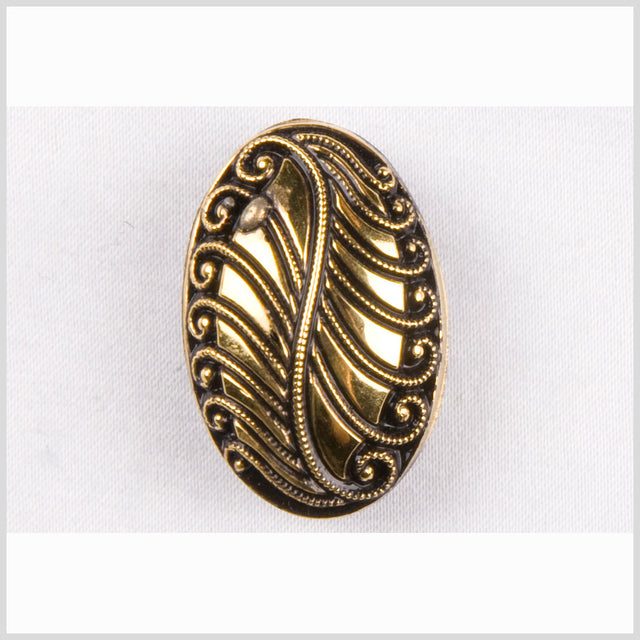 Black/Gold Glass Button - 24L/15mm