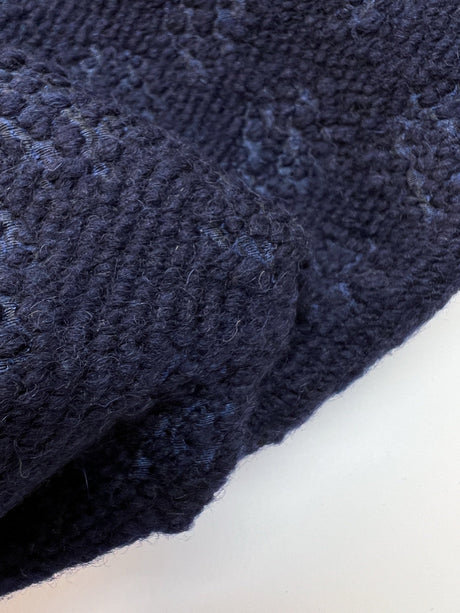 Wool Silk Double Weave Blue Abstract Fabric