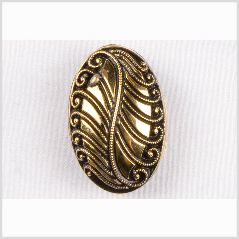 Black/Gold Glass Button - 44L/28mm
