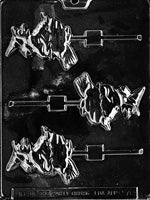 Witch On Broom Sucker Chocolate Mold - LPH076