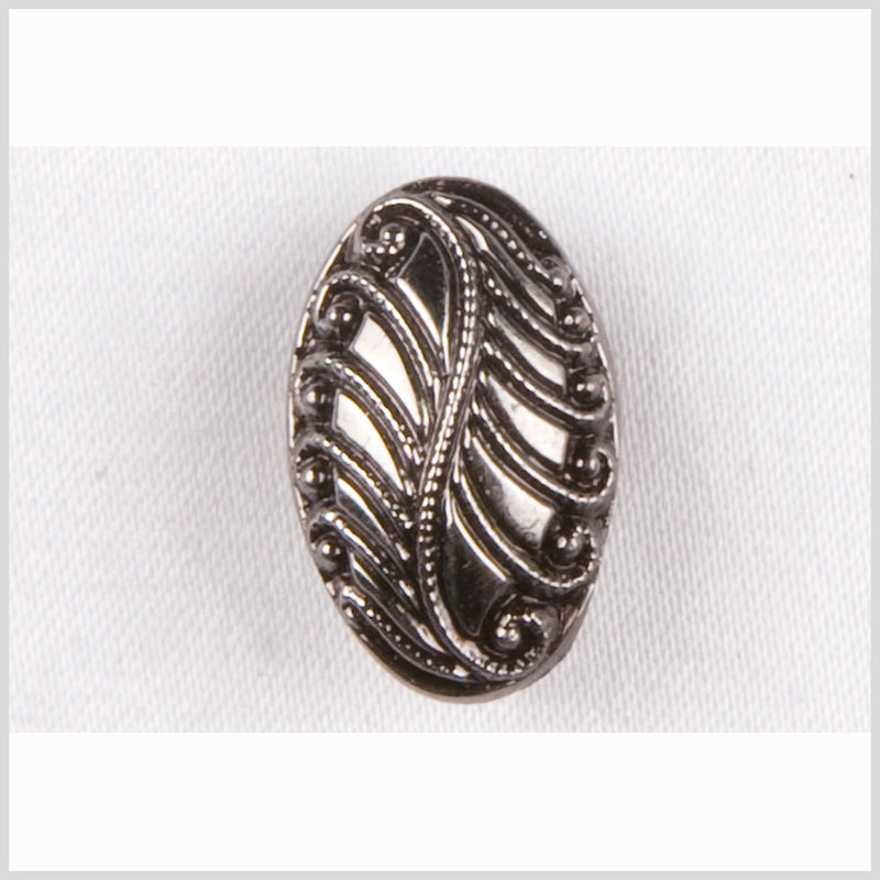 Black/Platinum Glass Button - 36L/23mm