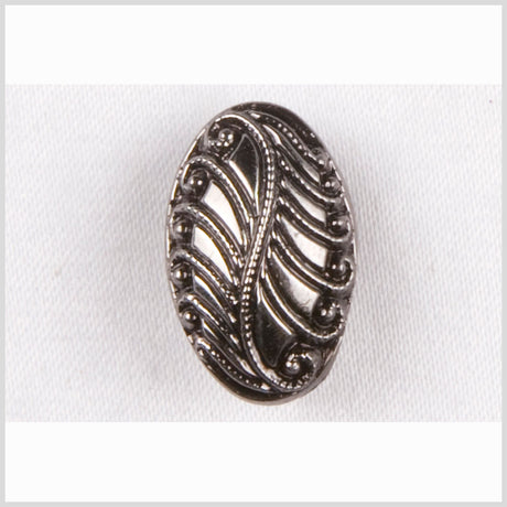 Black/Platinum Glass Button - 36L/23mm