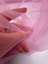 Pink Polyamide Mesh Woven Stretch Fabric