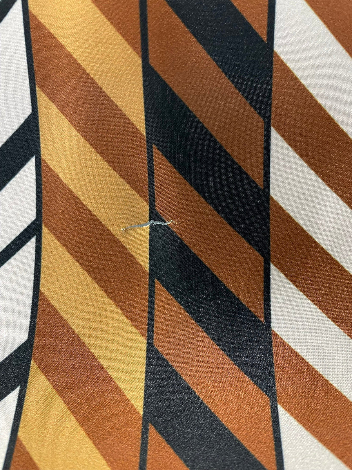 Polyester Sateen Striped Fabric Brown Multicolour Italy