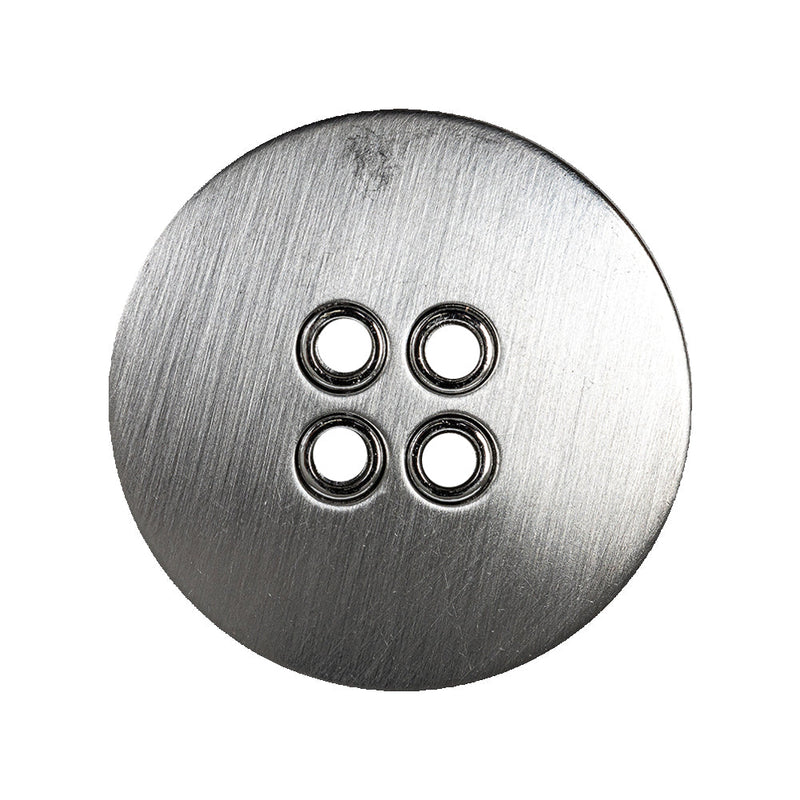 Silver Matte Nickel Metal Coat Button - 44L/28mm