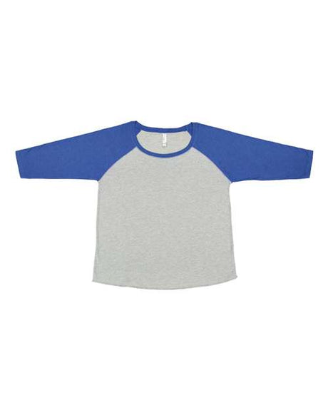 LAT Women's Curvy Collection Baseball Three-Quarter Sleeve Tee