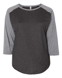 LAT Women's Curvy Collection Baseball Three-Quarter Sleeve Tee
