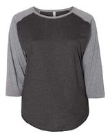 LAT Women's Curvy Collection Baseball Three-Quarter Sleeve Tee