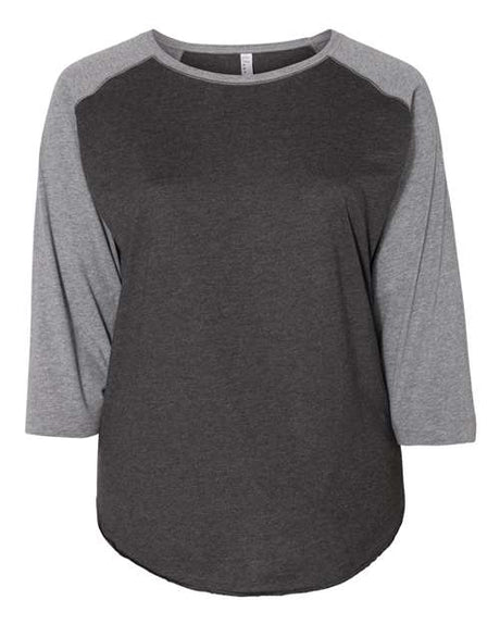 LAT Women's Curvy Collection Baseball Three-Quarter Sleeve Tee