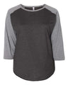 LAT Women's Curvy Collection Baseball Three-Quarter Sleeve Tee