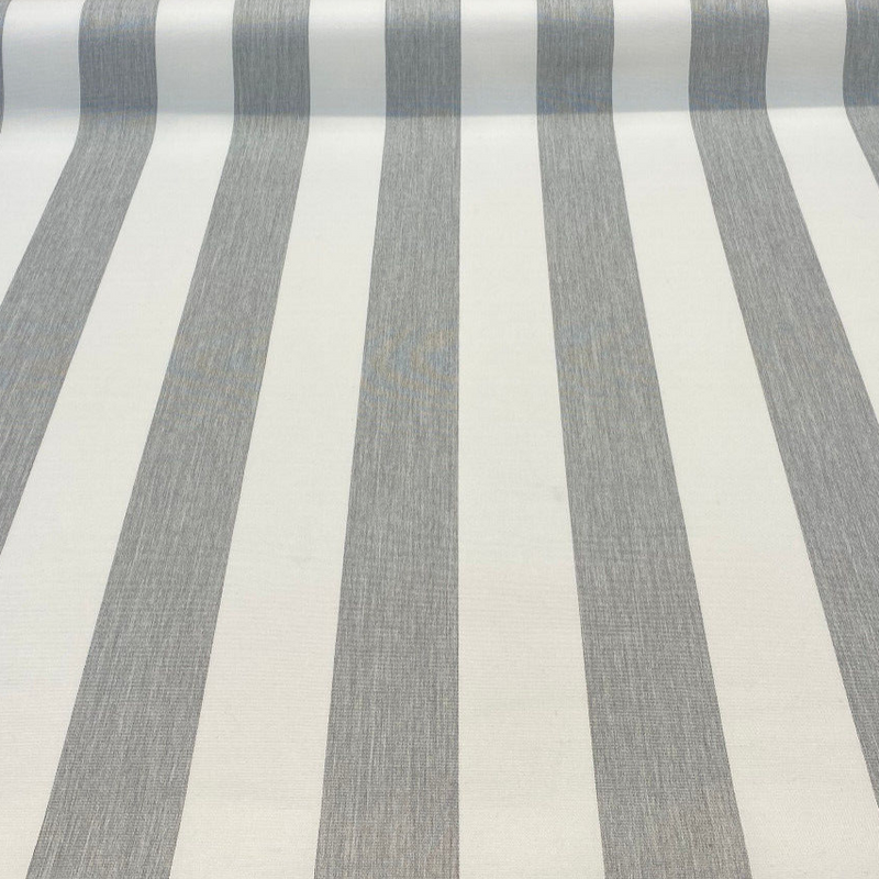 Sunbrella Townsend Granite Acrylic Fabric - Gray Stripe, 54" Width (1 Yard)