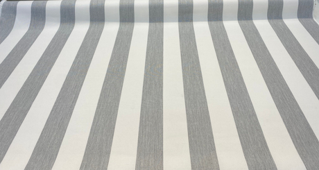 Sunbrella Townsend Granite Acrylic Fabric - Gray Stripe, 54" Width (1 Yard)