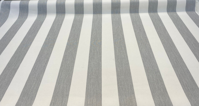 Sunbrella Townsend Granite Acrylic Fabric - Gray Stripe, 54" Width (1 Yard)