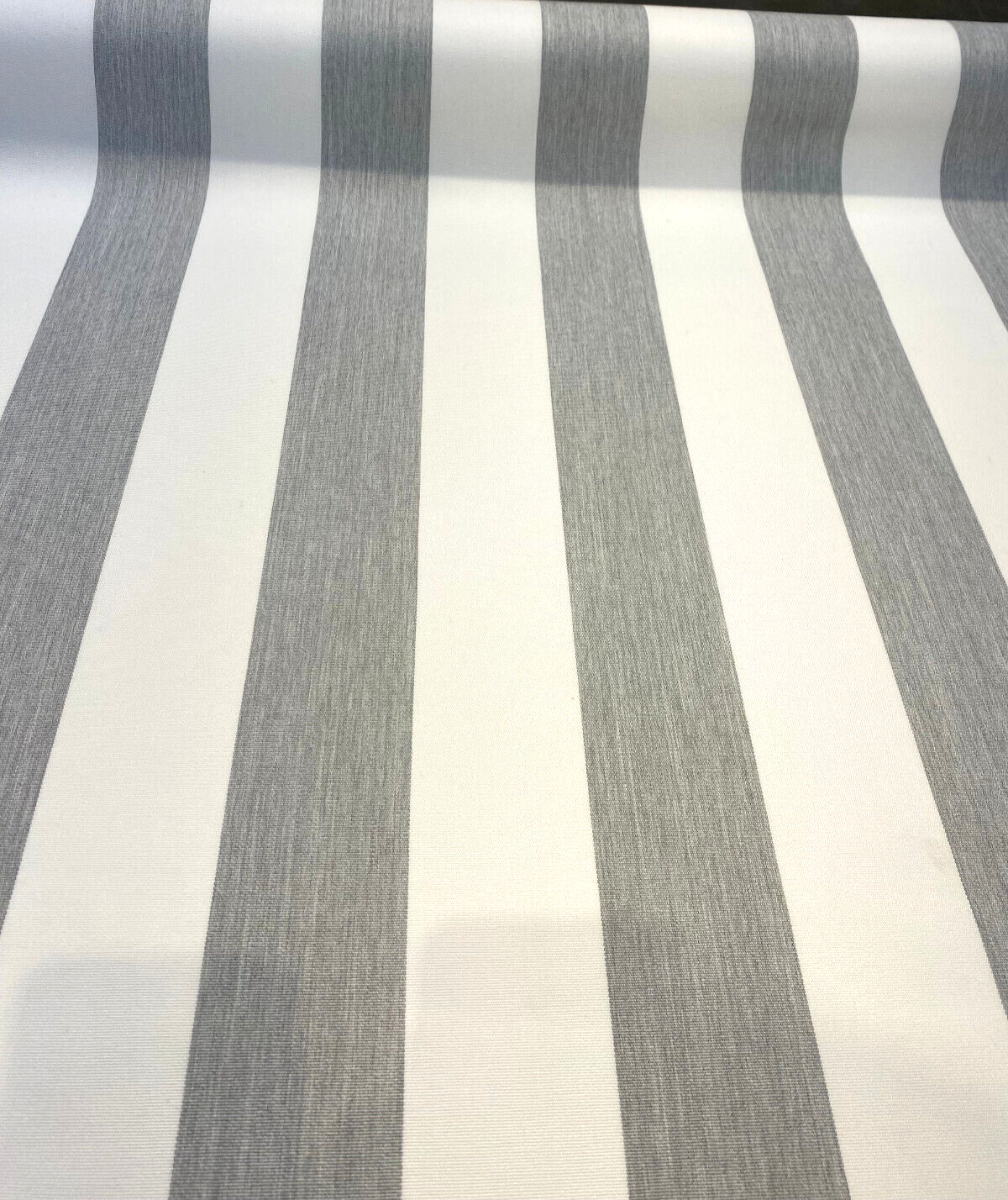 Sunbrella Townsend Granite Acrylic Fabric - Gray Stripe, 54" Width (1 Yard)