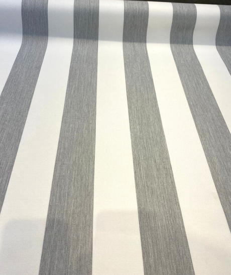 Sunbrella Townsend Granite Acrylic Fabric - Gray Stripe, 54" Width (1 Yard)