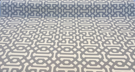 Sunbrella Fretwork Acrylic Fabric - Gray Dawn Geometric, 54" Width (1 Yard)