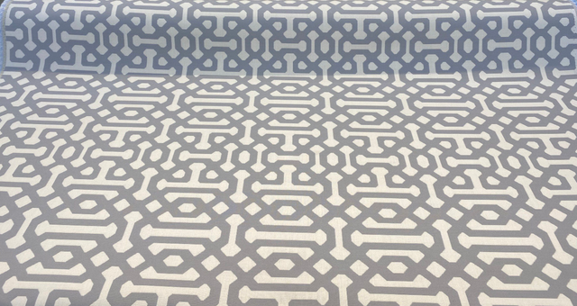 Sunbrella Fretwork Acrylic Fabric - Gray Dawn Geometric, 54" Width (1 Yard)