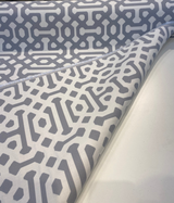 Sunbrella Fretwork Acrylic Fabric - Gray Dawn Geometric, 54" Width (1 Yard)