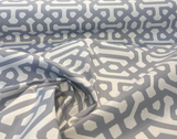 Sunbrella Fretwork Acrylic Fabric - Gray Dawn Geometric, 54" Width (1 Yard)