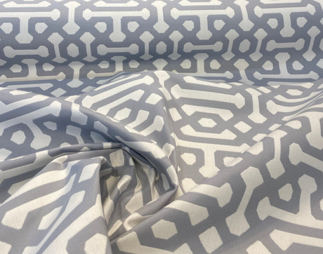 Sunbrella Fretwork Acrylic Fabric - Gray Dawn Geometric, 54" Width (1 Yard)