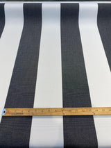 Sunbrella Classic Regal Stripes Acrylic Fabric - Black White Stripes, 54" Width (1 Yard)