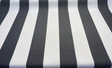 Sunbrella Classic Regal Stripes Acrylic Fabric - Black White Stripes, 54" Width (1 Yard)